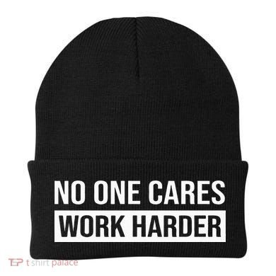 No One Cares Work Harder Motivational Workout & Gym Beanie