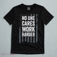 No One Cares Work Harder Motivational Workout Gym ON BACK T-Shirt thumb 5