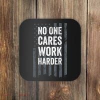 No One Cares Work Harder Motivational Workout Gym ON BACK Coaster thumb 0