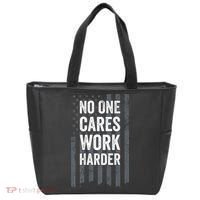 No One Cares Work Harder Motivational Workout Gym ON BACK Tote Bag thumb 0
