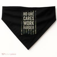 No One Cares Work Harder Motivational Workout Gym USA-Made Doggie Bandana thumb 0