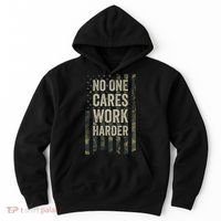 No One Cares Work Harder Motivational Workout Gym Hoodie thumb 0
