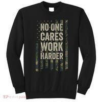 No One Cares Work Harder Motivational Workout Gym Sweatshirt thumb 0