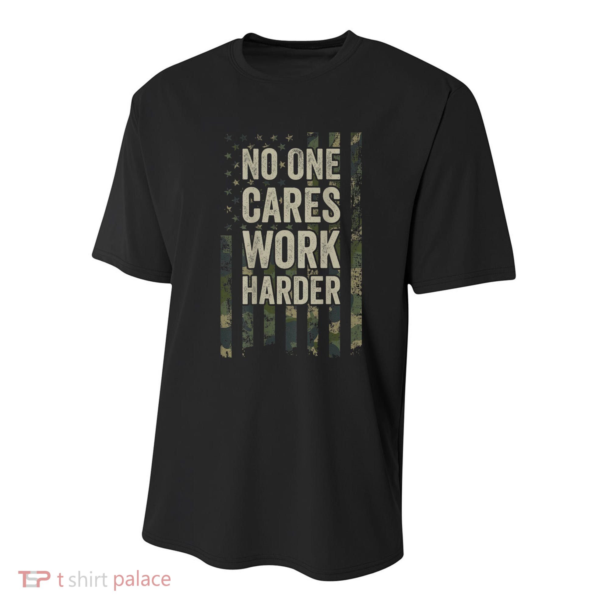 No One Cares Work Harder Motivational Workout Gym Youth Performance Sprint T-Shirt