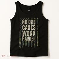 No One Cares Work Harder Motivational Workout Gym Tank Top thumb 2