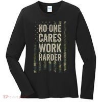 No One Cares Work Harder Motivational Workout Gym Women's Long Sleeve Shirt thumb 0