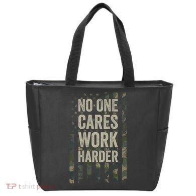 No One Cares Work Harder Motivational Workout Gym Tote Bag