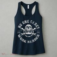 No One Cares Work Harder Skull Engineer Women's Tank Top thumb 3