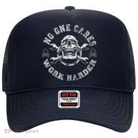No One Cares Work Harder Skull Engineer Hat thumb 0