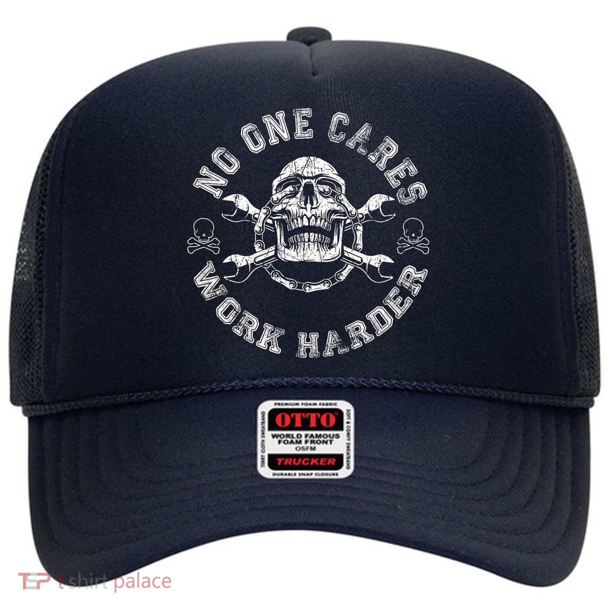 No One Cares Work Harder Skull Engineer Hat