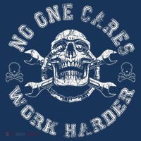 No One Cares Work Harder Skull Engineer Kids T-Shirt thumb 4