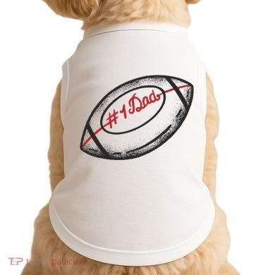 Number One Dad Football Gift Doggie Tank