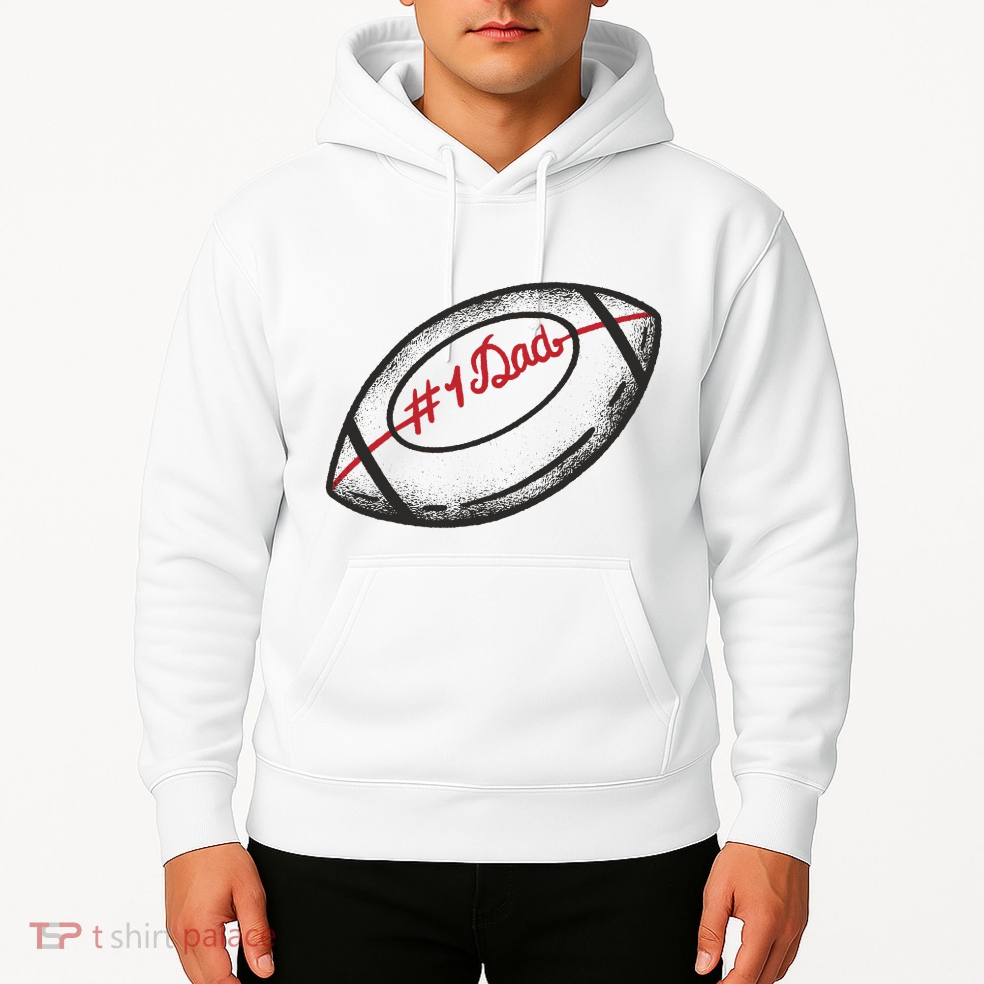 Number One Dad Football Gift Hoodie