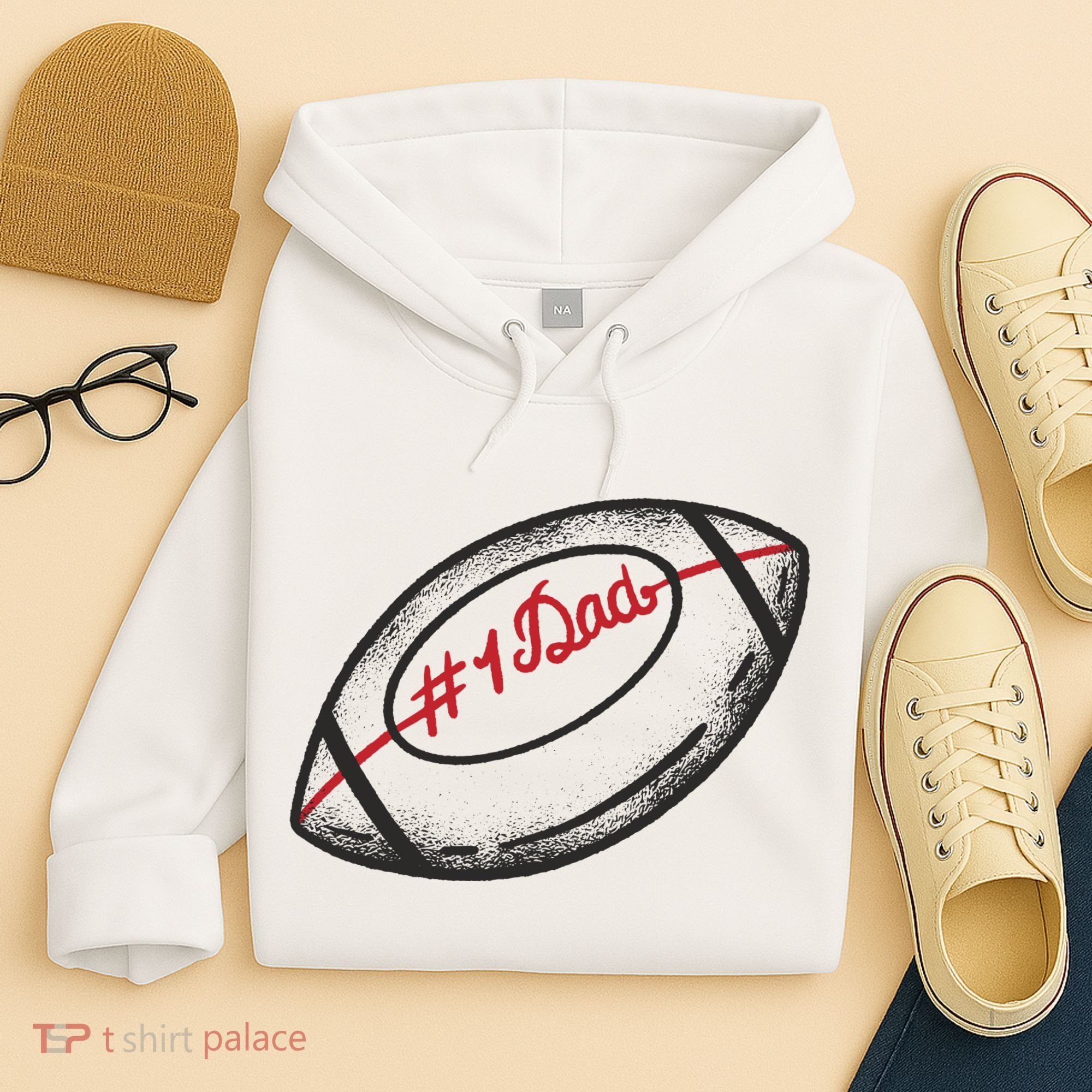 Number One Dad Football Gift Hoodie
