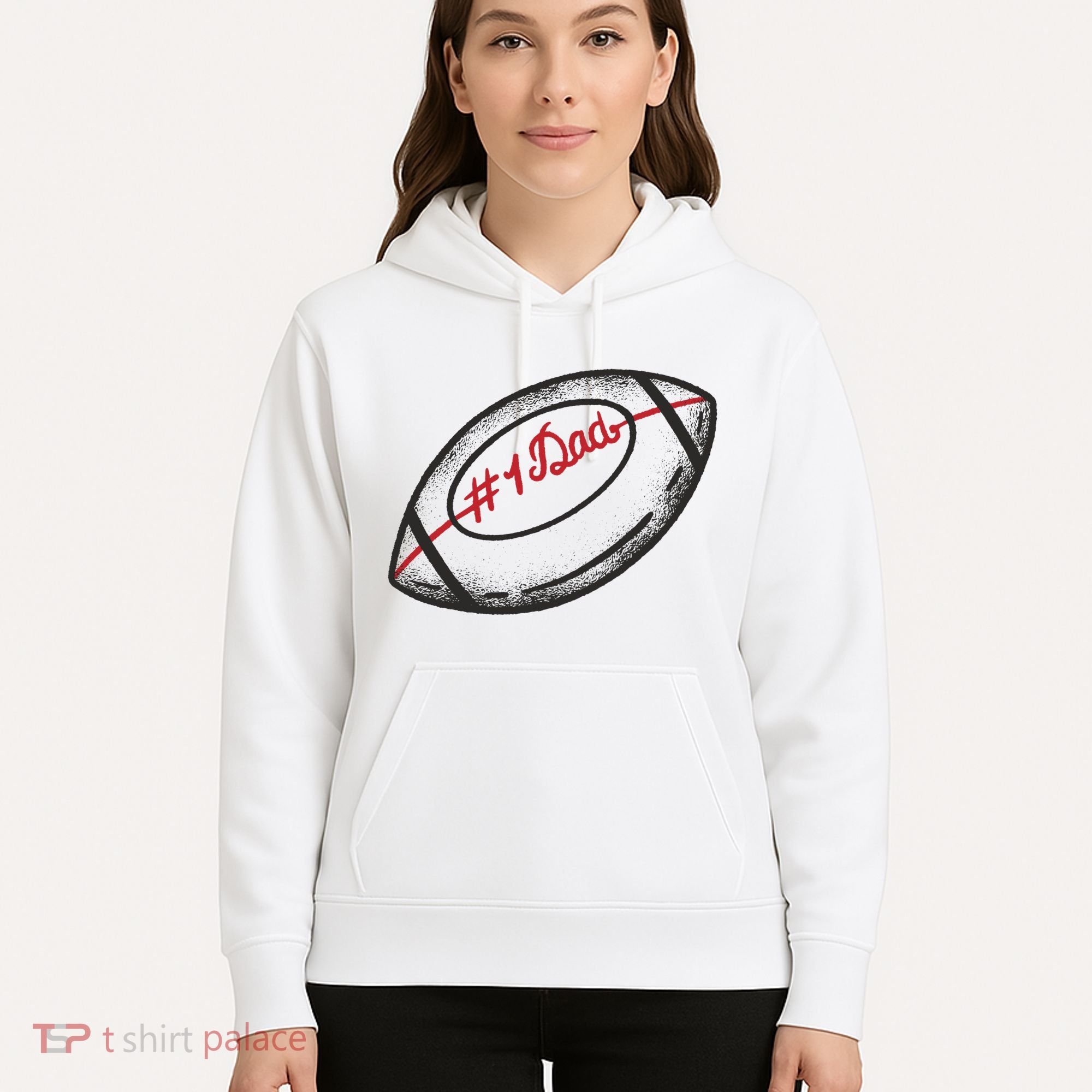Number One Dad Football Gift Hoodie