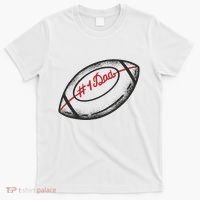 Number One Dad Football Gift T-Shirt thumb 0