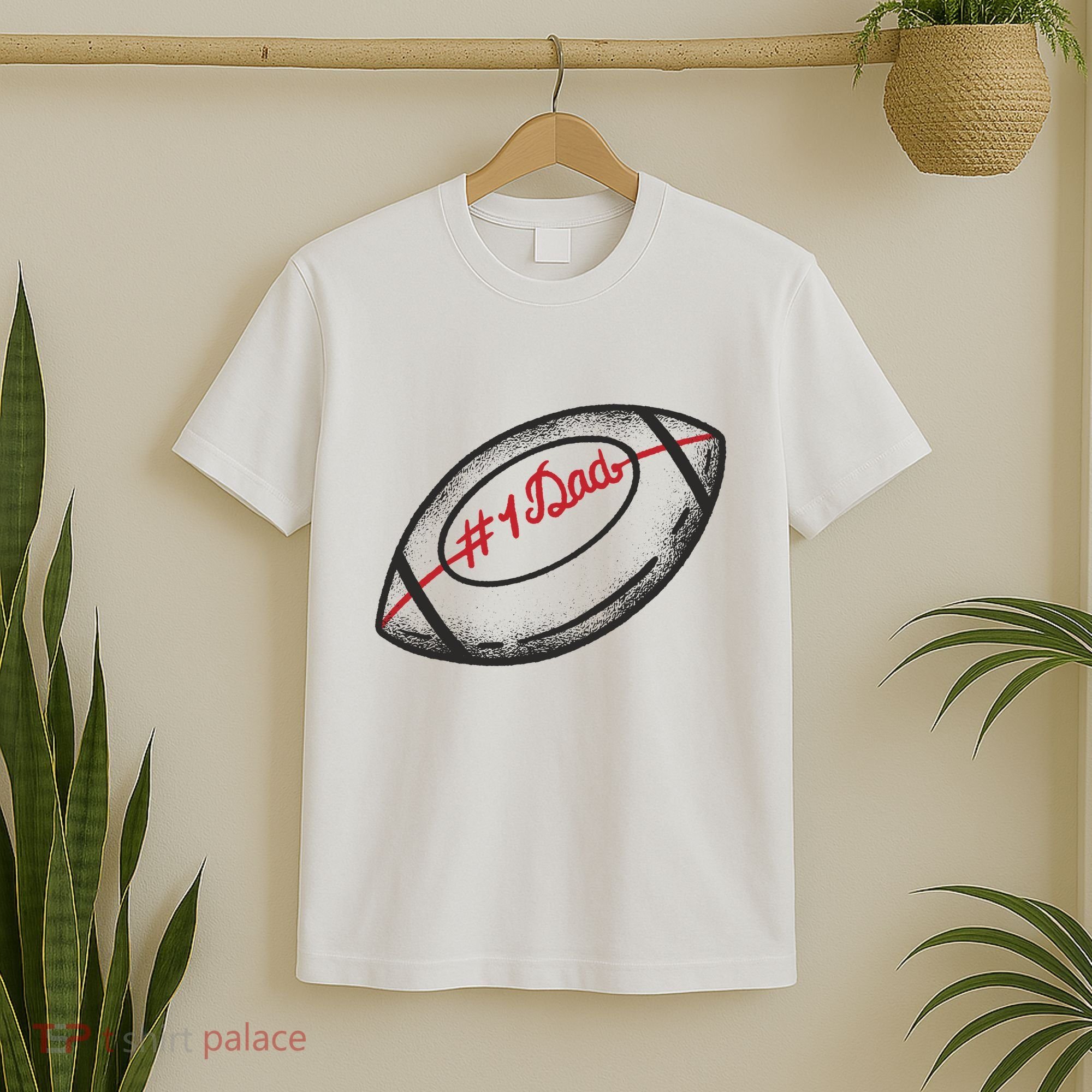 Number One Dad Football Gift T-Shirt