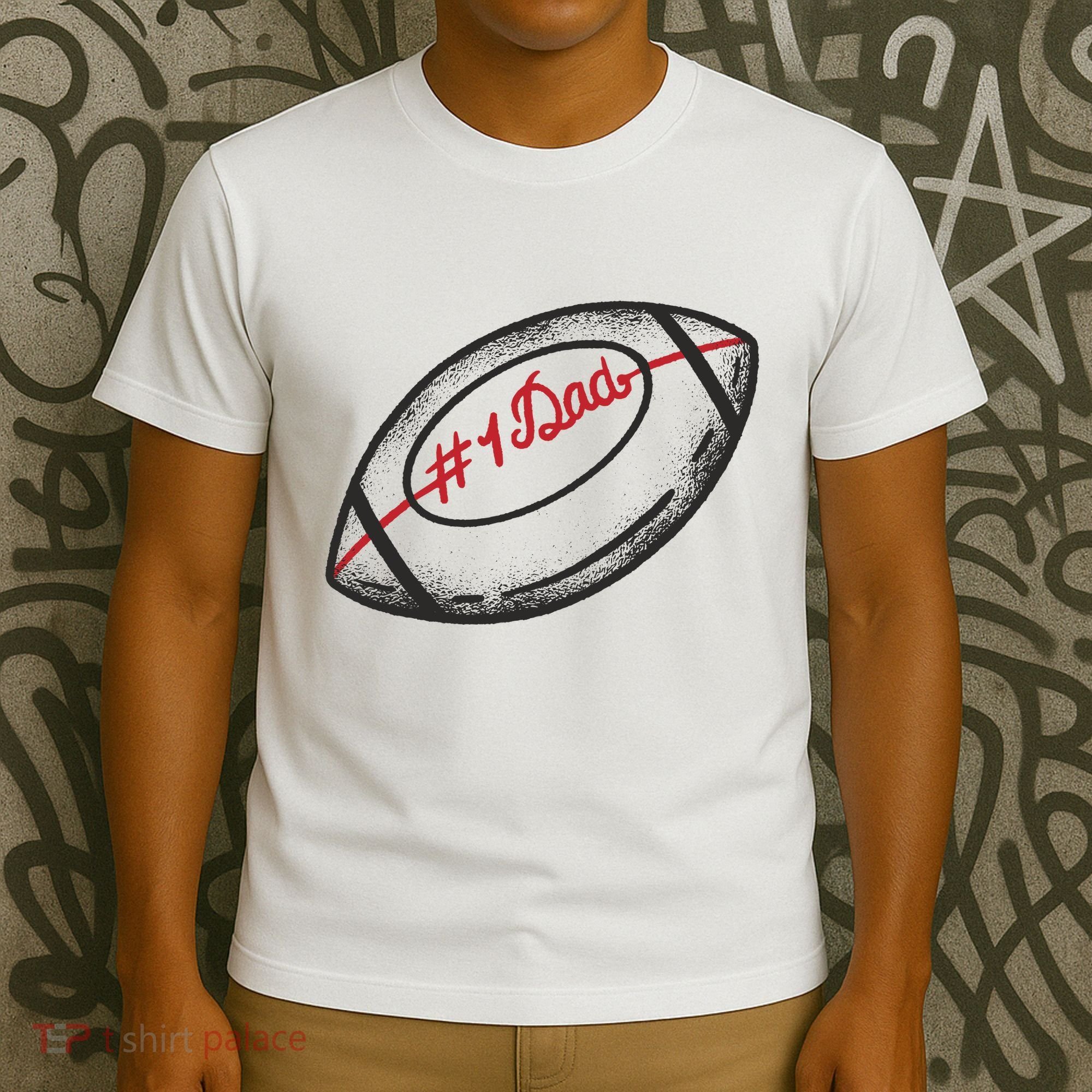Number One Dad Football Gift T-Shirt