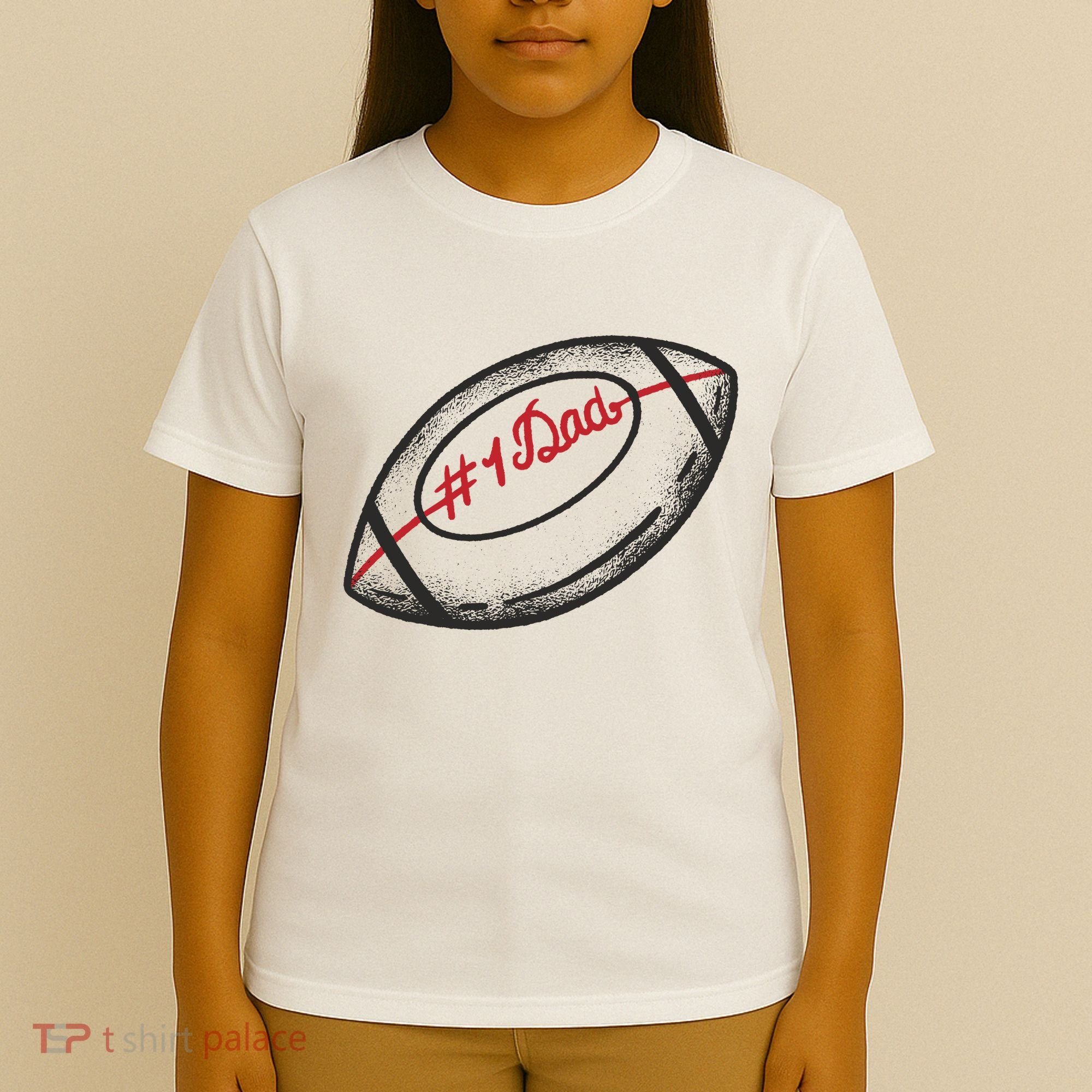 Number One Dad Football Gift T-Shirt