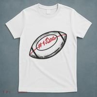 Number One Dad Football Gift T-Shirt thumb 5