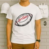 Number One Dad Football Gift T-Shirt thumb 6
