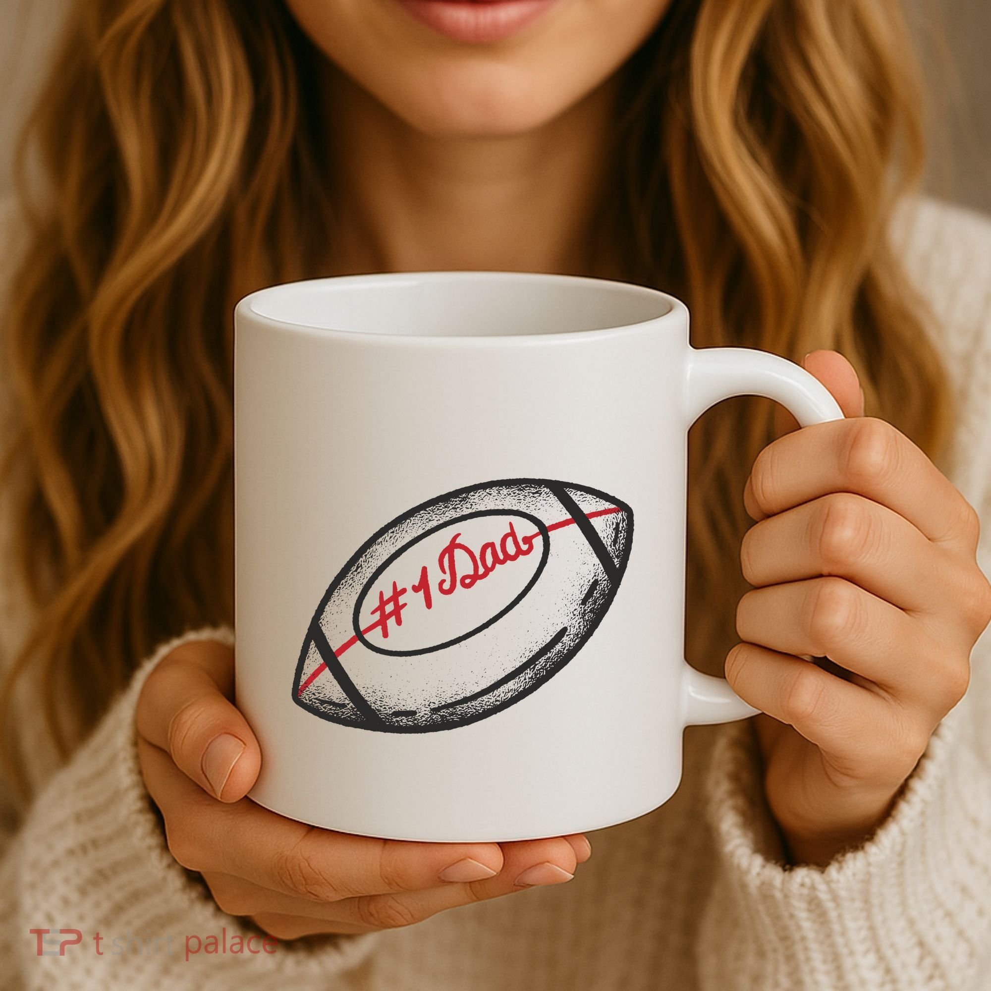 Number One Dad Football Gift Coffee Mug