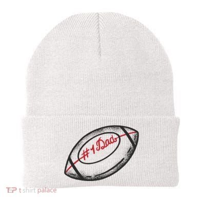 Number One Dad Football Gift Beanie