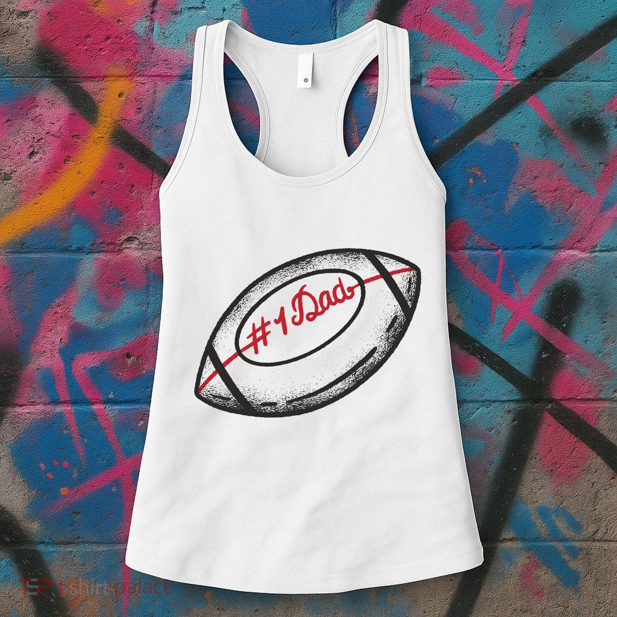 Number One Dad Football Gift Women's Tank Top