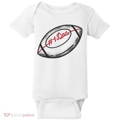 Number One Dad Football Gift Baby Bodysuit