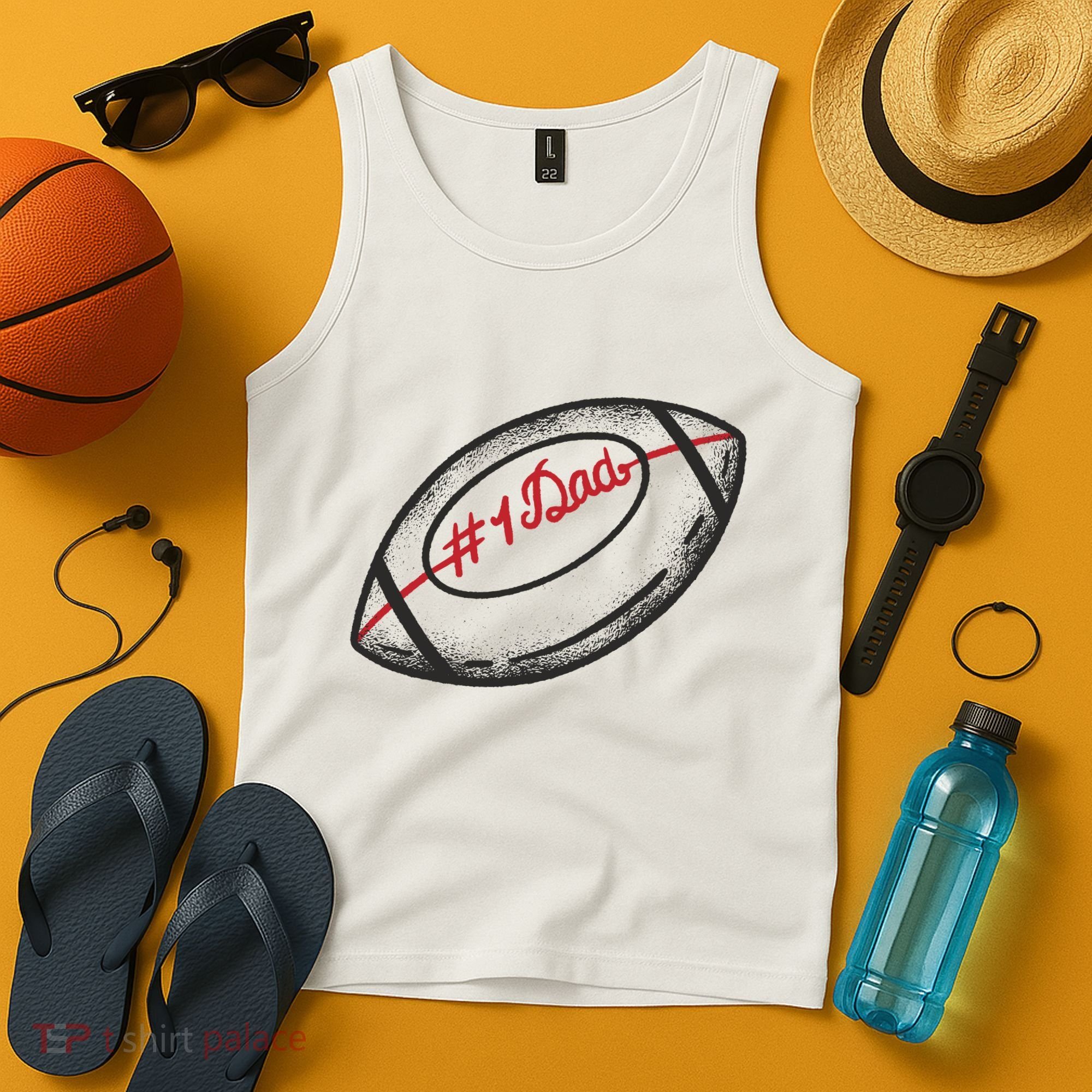 Number One Dad Football Gift Tank Top