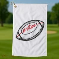 Number One Dad Football Gift Golf Towel thumb 1