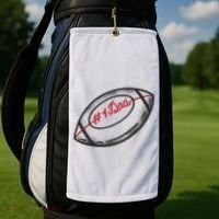 Number One Dad Football Gift Golf Towel thumb 2