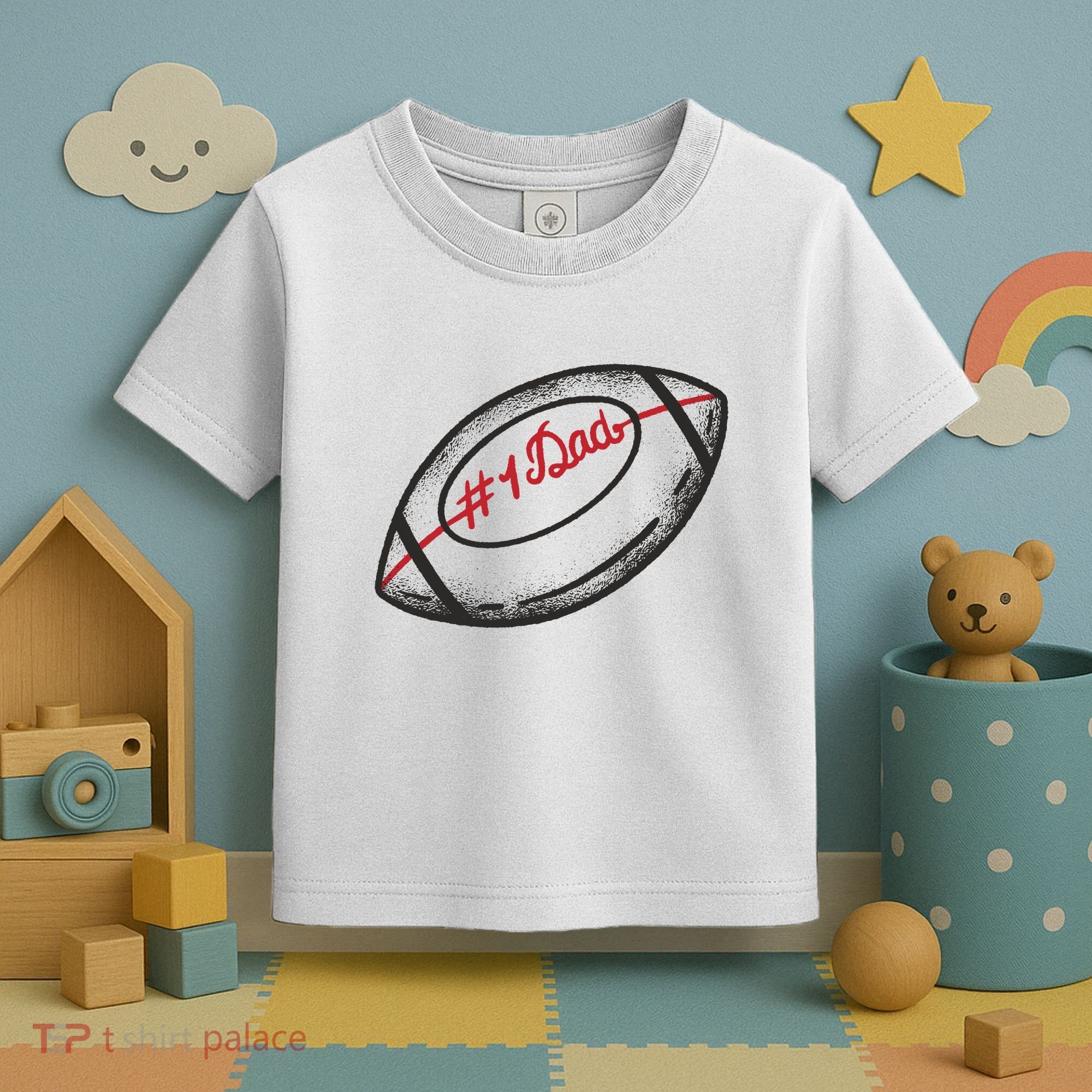 Number One Dad Football Gift Toddler T-Shirt