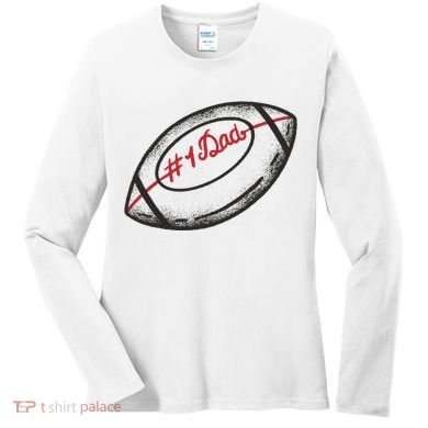 Number One Dad Football Gift Women's Long Sleeve Shirt