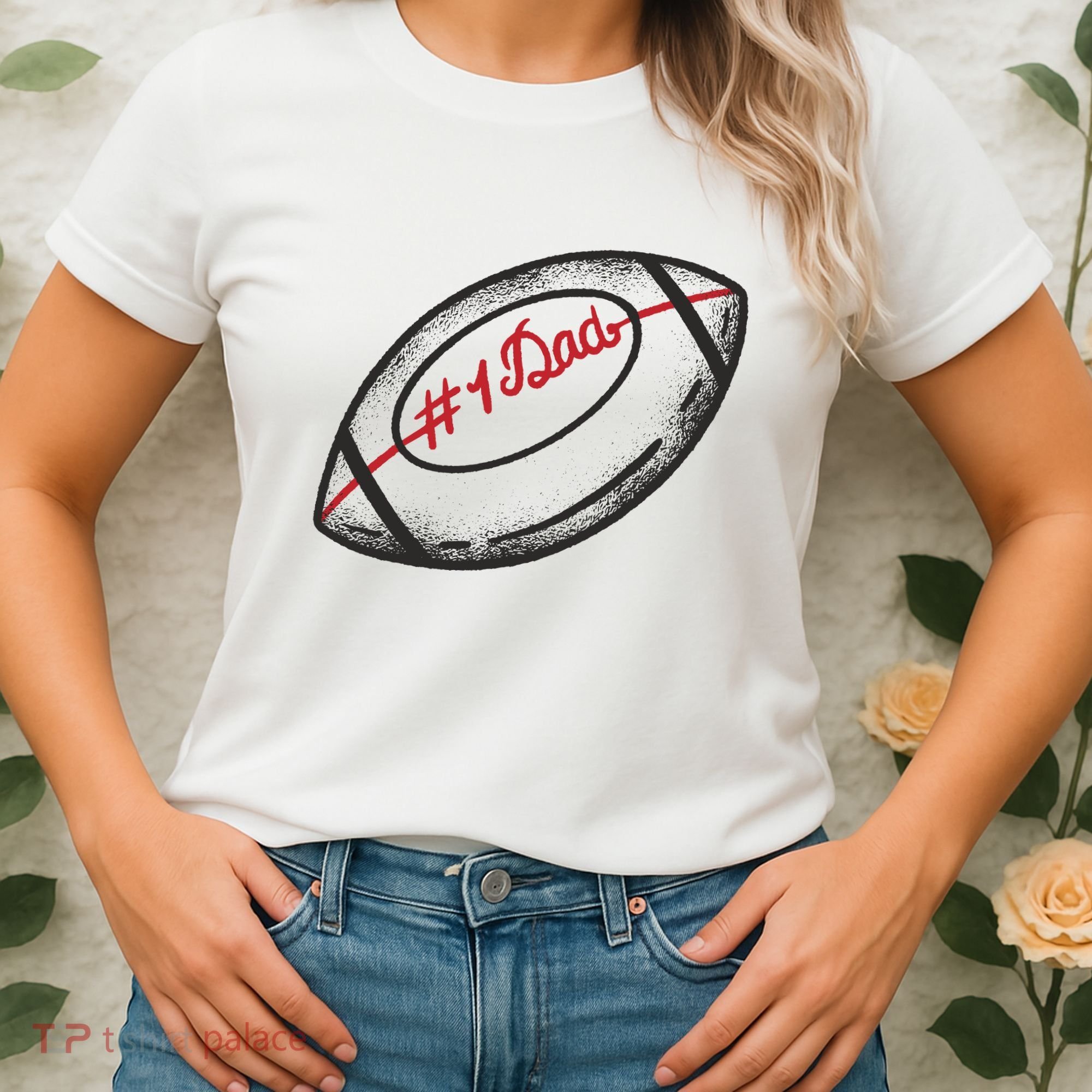 Number One Dad Football Gift Women's T-Shirt