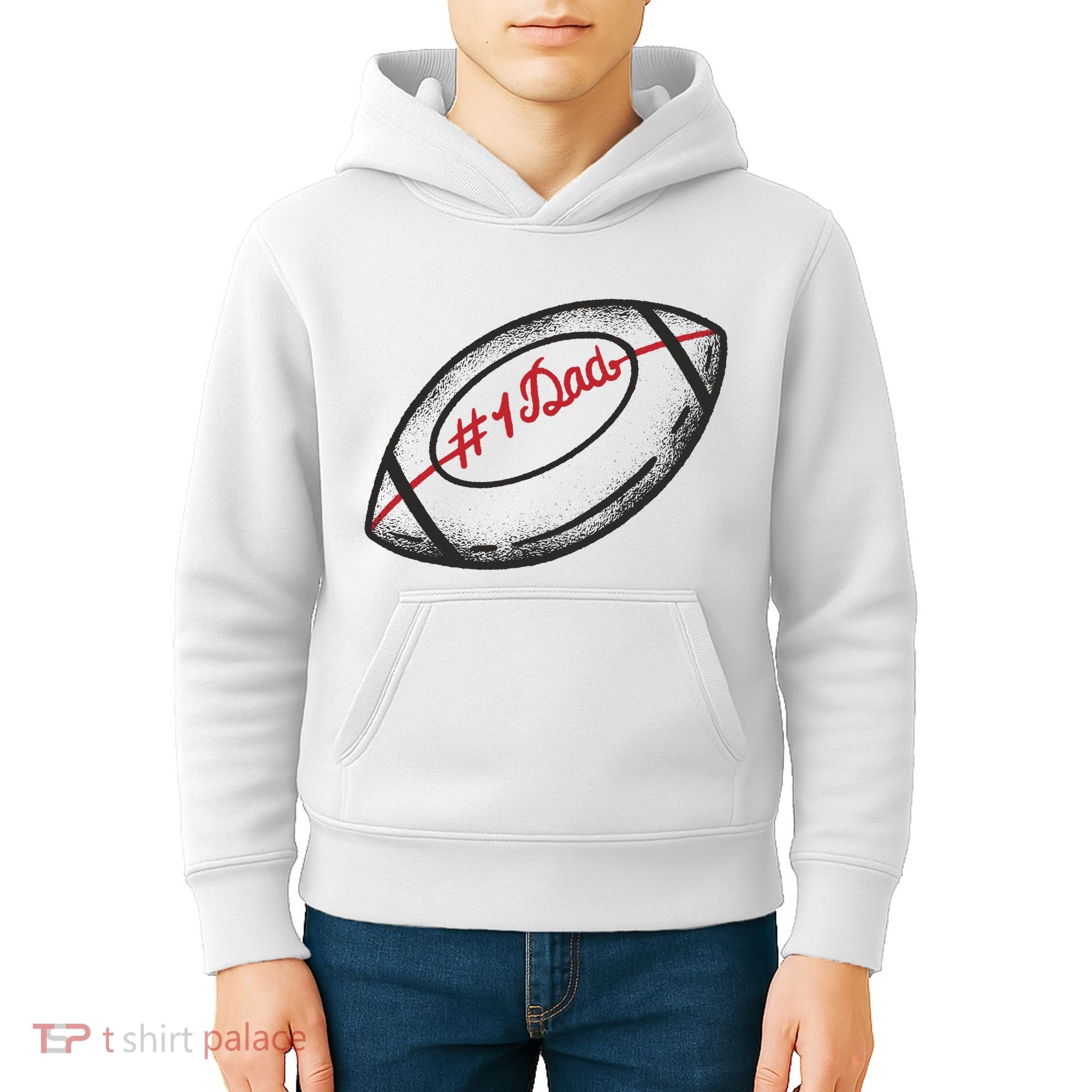 Number One Dad Football Gift Kids Hoodie