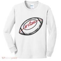 Number One Dad Football Gift Kids Long Sleeve Shirt thumb 0
