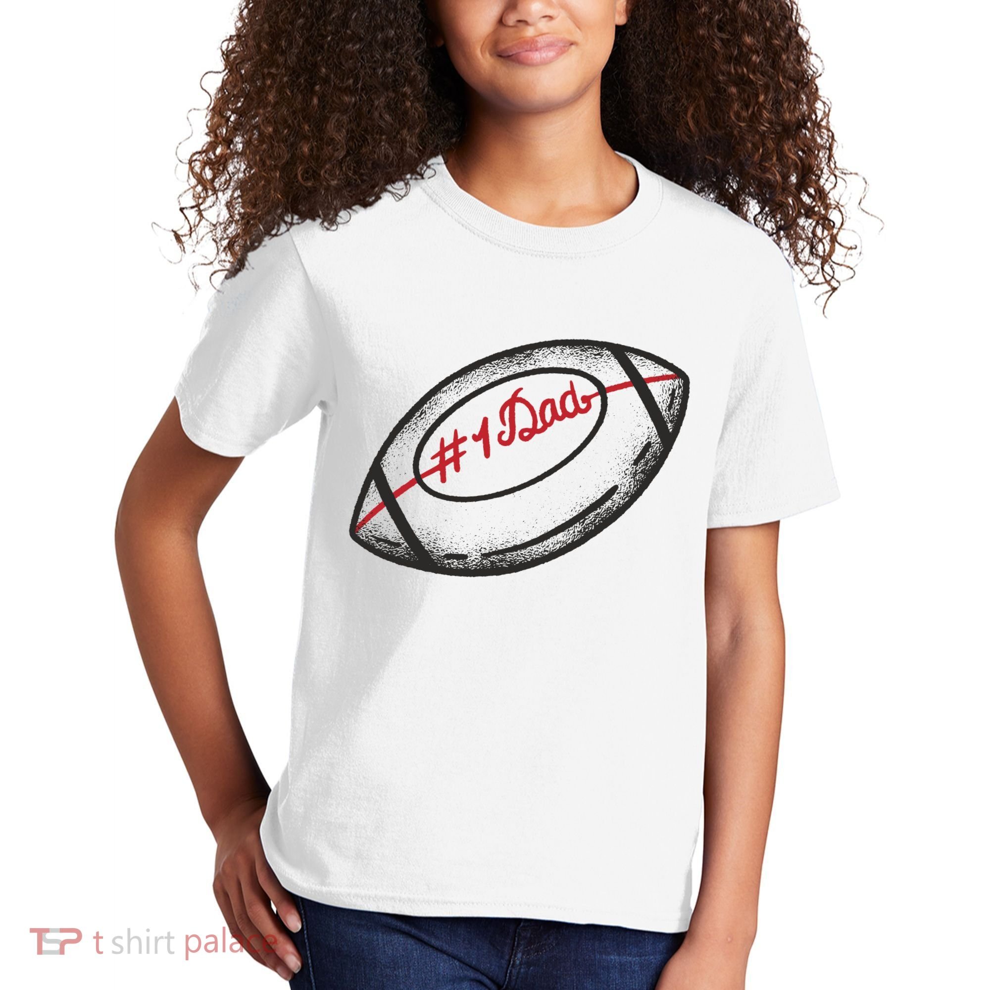Number One Dad Football Gift Kids T-Shirt