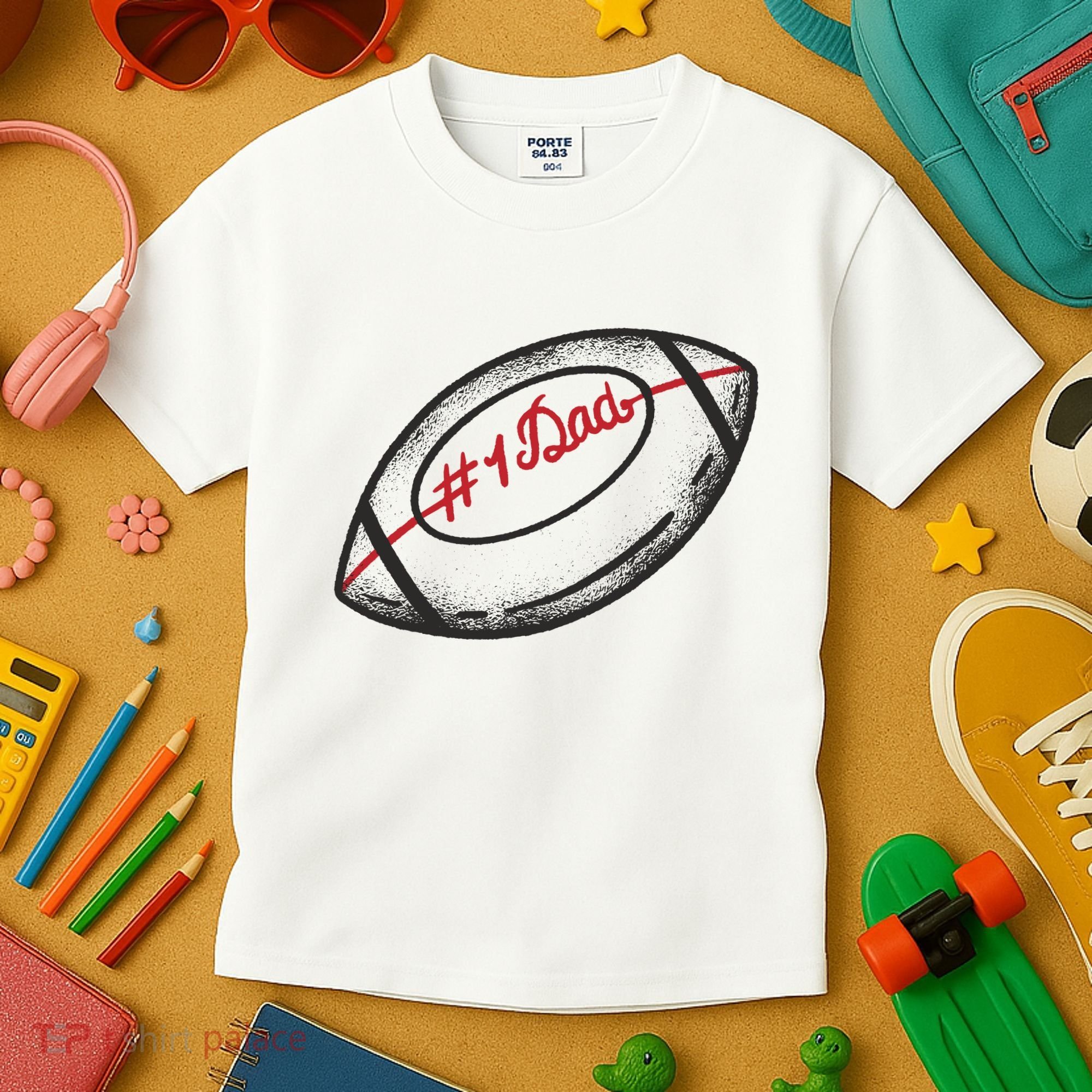 Number One Dad Football Gift Kids T-Shirt