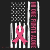No One Fights Alone Breast Cancer Usa Ribbon Women's Sweatshirt thumb 2