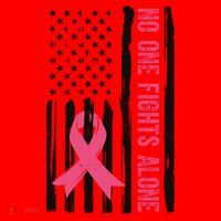 No One Fights Alone Breast Cancer Usa Ribbon Santa Hat thumb 1