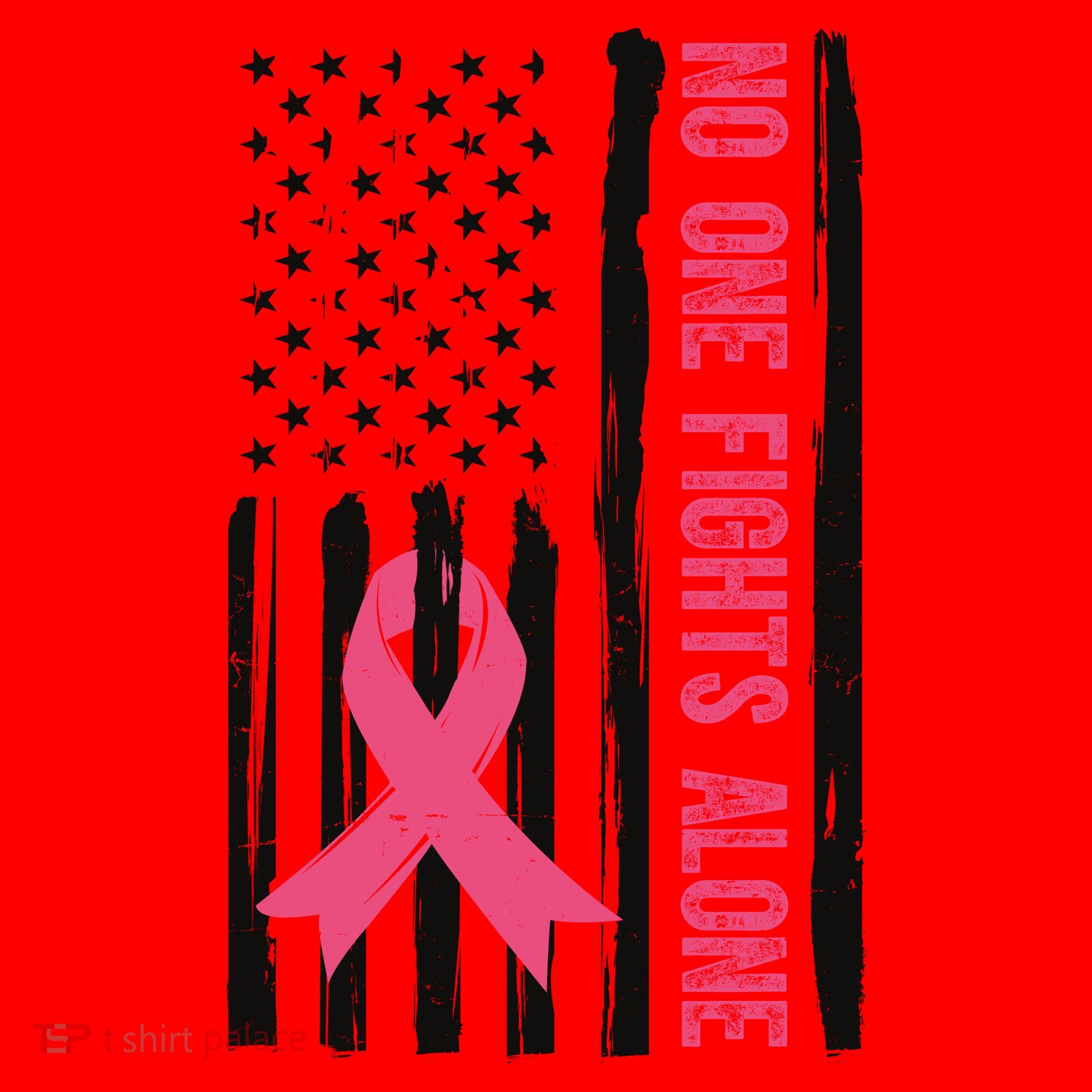 No One Fights Alone Breast Cancer Usa Ribbon Santa Hat