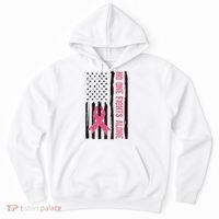 No One Fights Alone Breast Cancer Usa Ribbon Hoodie thumb 0