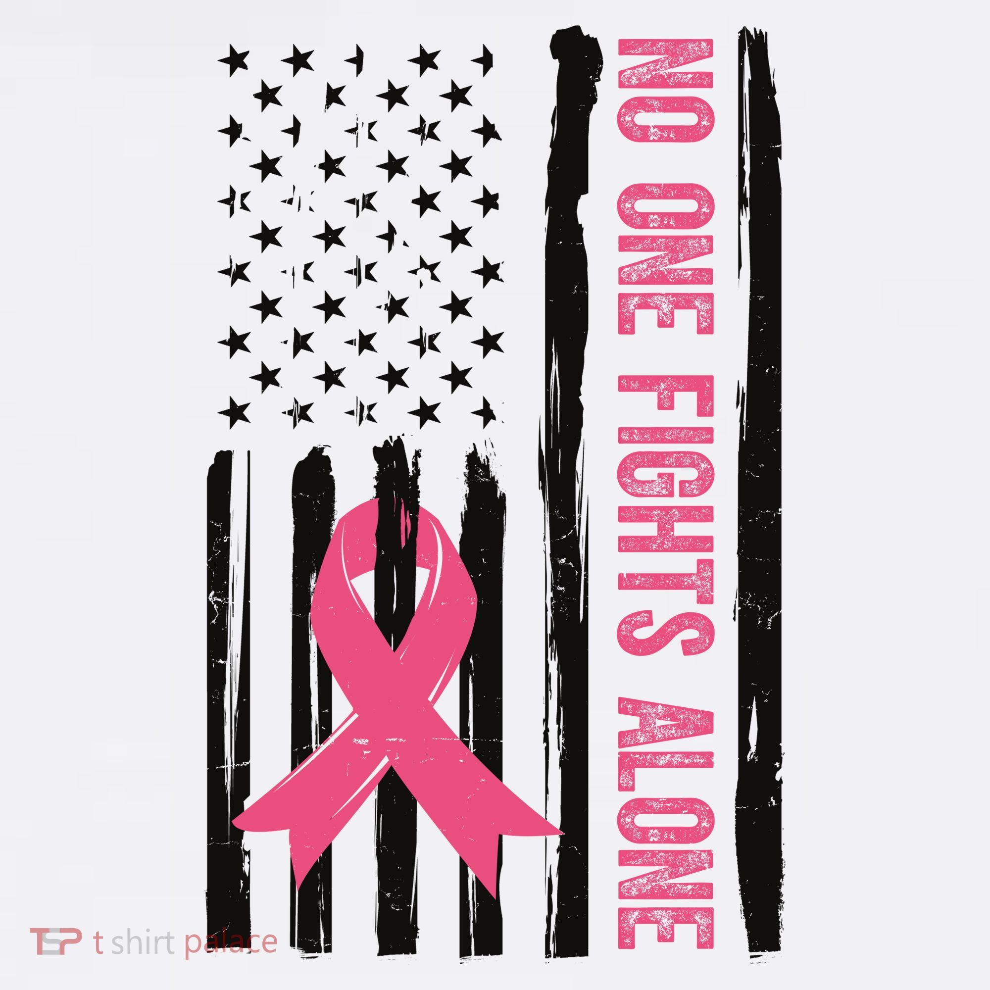 No One Fights Alone Breast Cancer Usa Ribbon Women's Hoodie