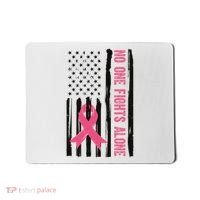 No One Fights Alone Breast Cancer Usa Ribbon Mousepad thumb 0