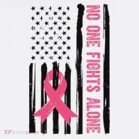 No One Fights Alone Breast Cancer Usa Ribbon Mousepad thumb 1