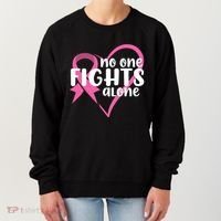 No One Fights Alone Breast Cancer Heart Women's Sweatshirt thumb 0