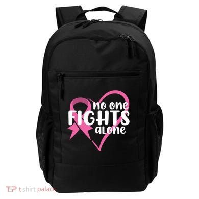 No One Fights Alone Breast Cancer Heart Backpack