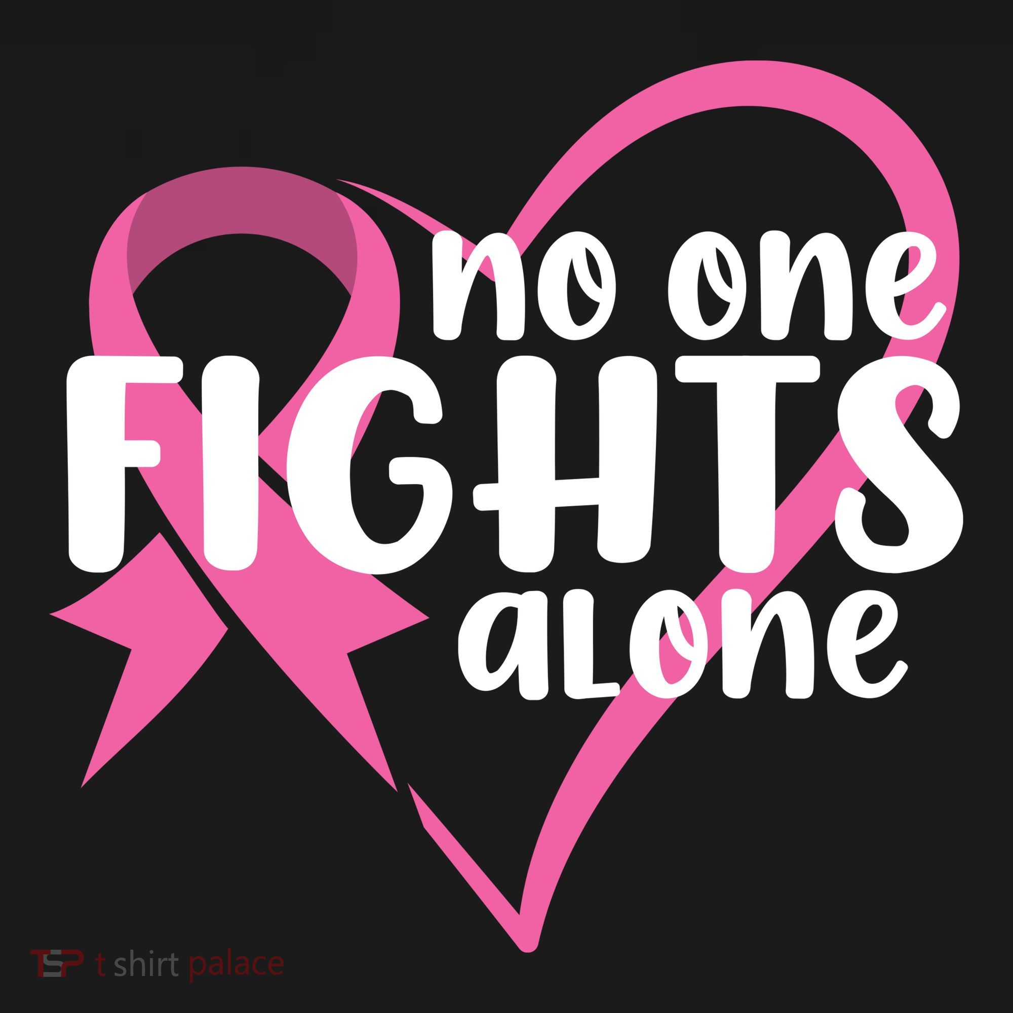 No One Fights Alone Breast Cancer Heart Backpack