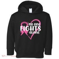No One Fights Alone Breast Cancer Heart Toddler Hoodie thumb 0